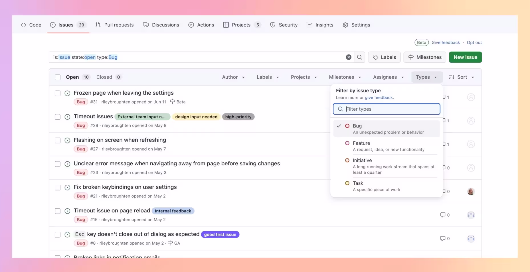 GitHub Issues 向所有人开放:子问题、问题类型和针对问题的高级搜索功能 4 GitHub Issues 向所有人开放:子问题、问题类型和针对问题的高级搜索功能 4